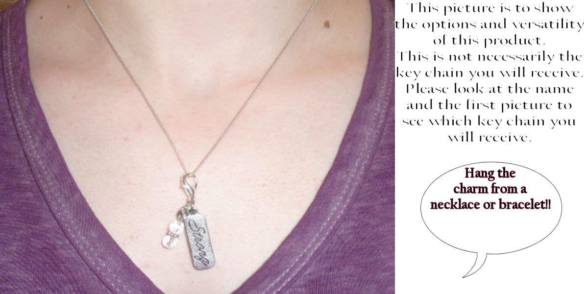 Initial Alphabet Charm Key Chain Ring, Women's Purse or Necklace Charm, Comes in a Gift Box! (U)