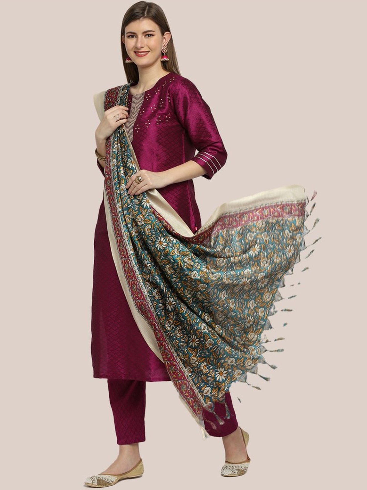 Stylum Red Plain Dupatta