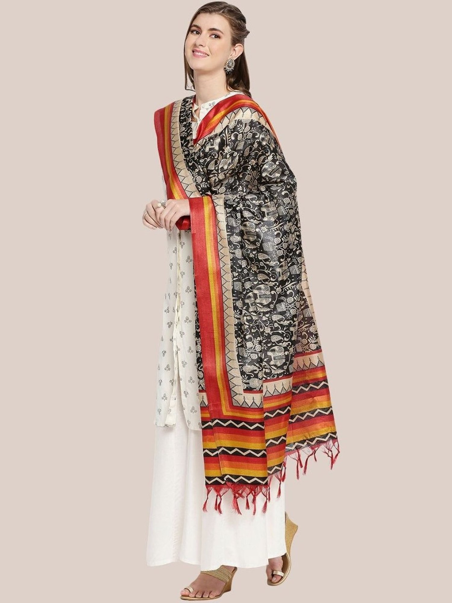 Dupatta Bazaar Black Printed Dupatta