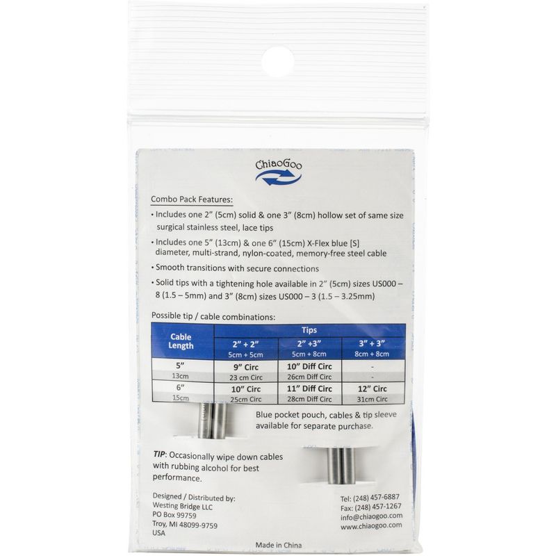 ChiaoGoo TWIST Short Combo Set 2" & 3"-Size 5/3.75mm