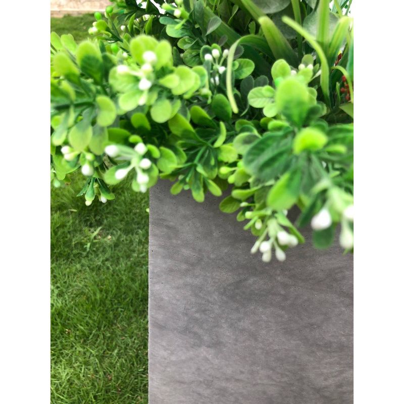 Set of 3 Kante Lightweight Modern Square Outdoor 16" x 16" Planters Natural Concrete - Rosemead Home & Garden, Inc.
