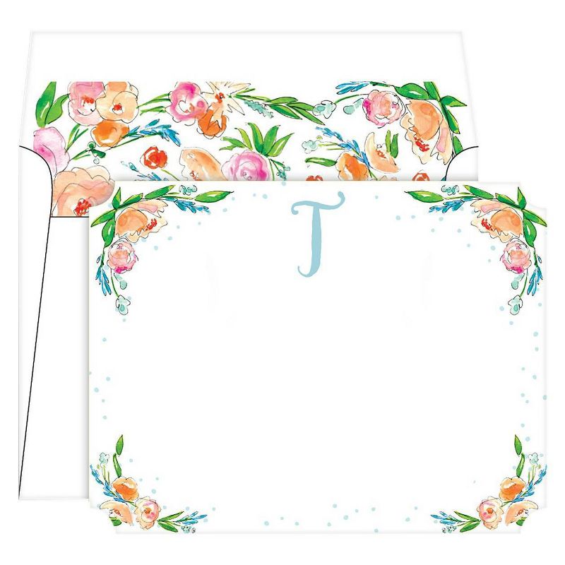 Die-Cut Social Set Floral Crest Monogram - T