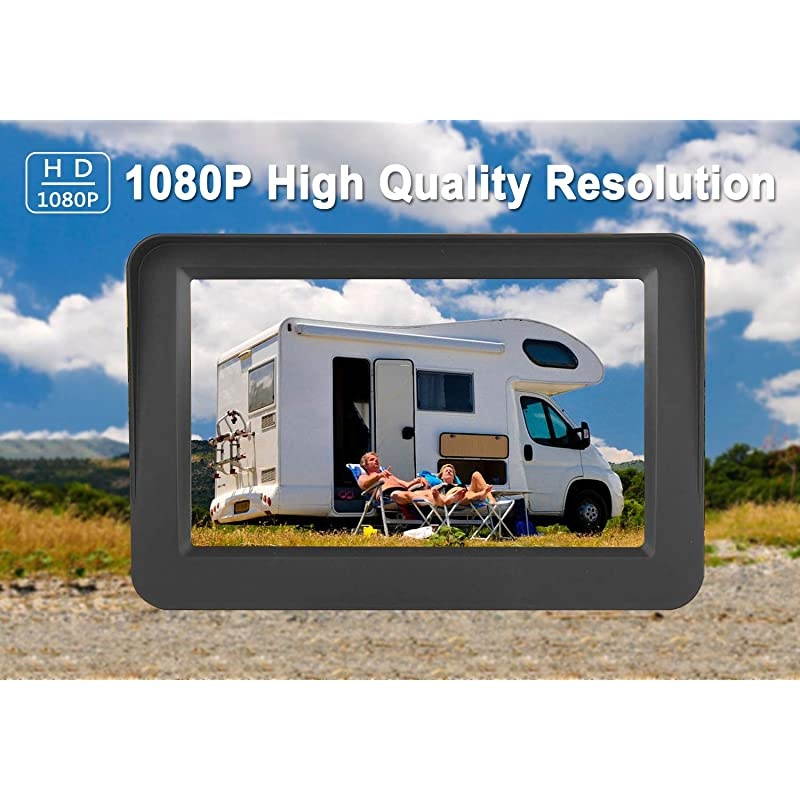 Y26 HD 1080P Digital Wireless Backup Camera System Kit 5 Monitor Hitch Rear View License Plate Camera for TrucksCampersVansCars HighSpeed Observation System