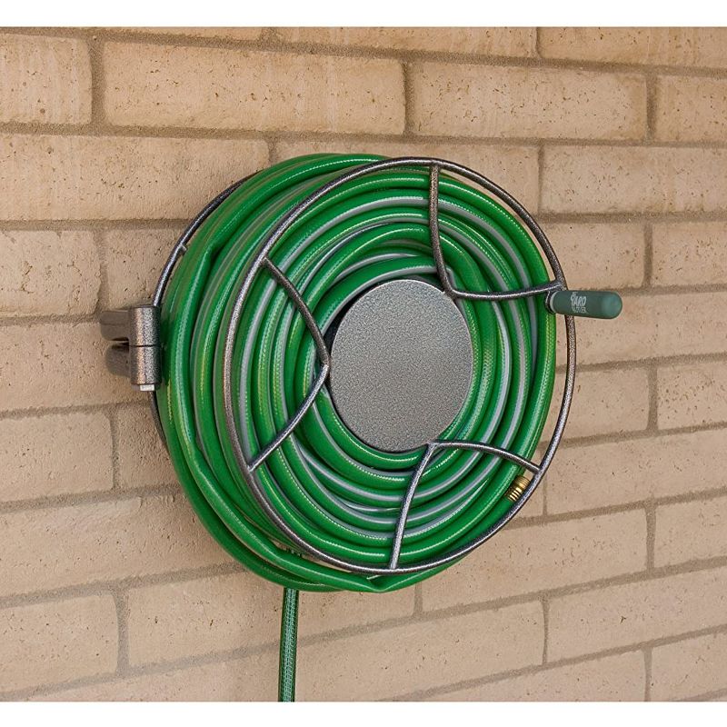 Yard Butler 100 Foot Wall Mounted Swivel Steel Construction Garden Hose Reel