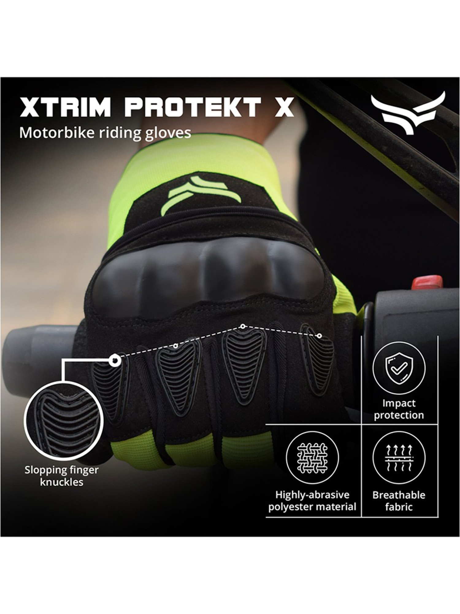 Xtrim Universal Bike Riding Gloves (Neon Green) Size - Medium