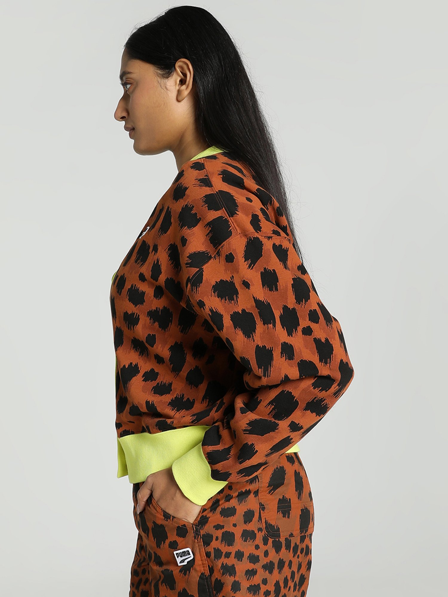 Puma Brown Cotton Printed Cardigan