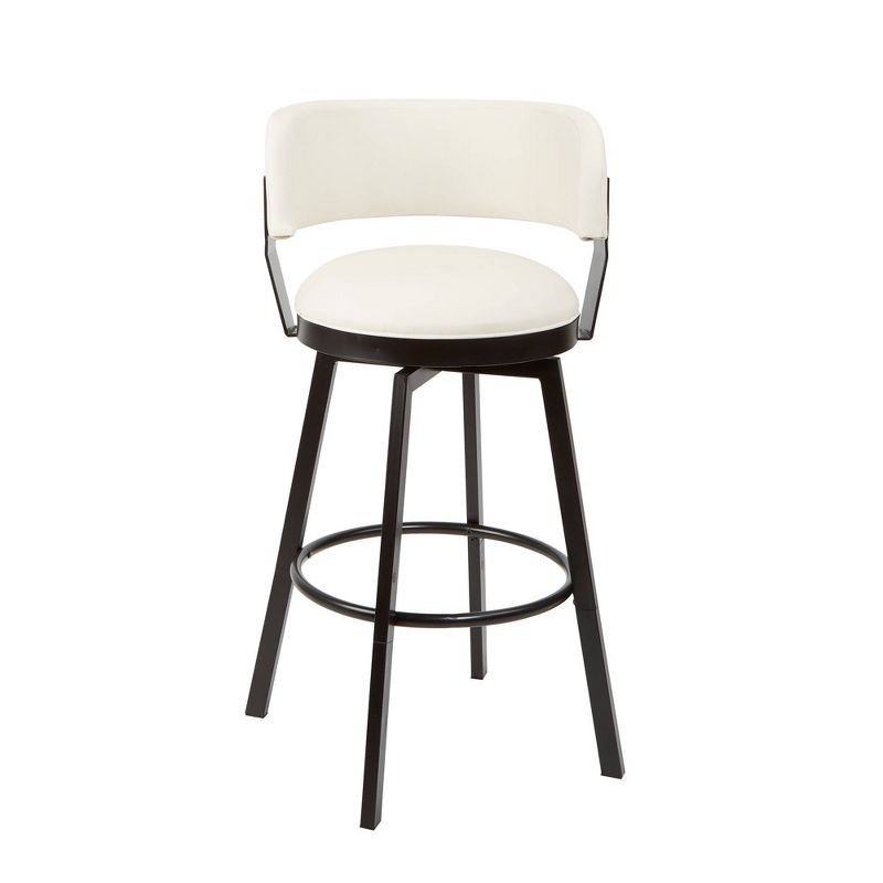 Everett Adjustable Mod Wrap Back Barstool White - Silverwood