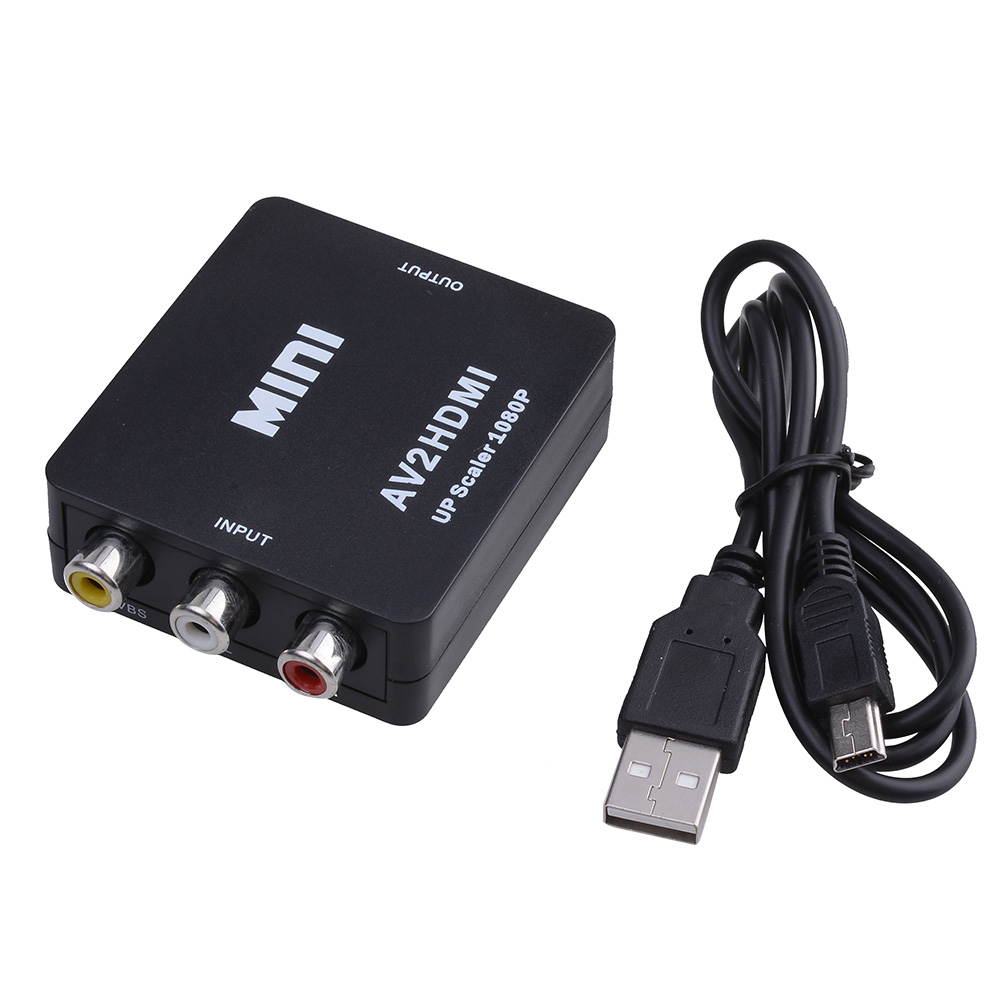 Mini Composite AV CVBS 3RCA to HDMI Video Converter Adapter 720p 1080p Upscaler