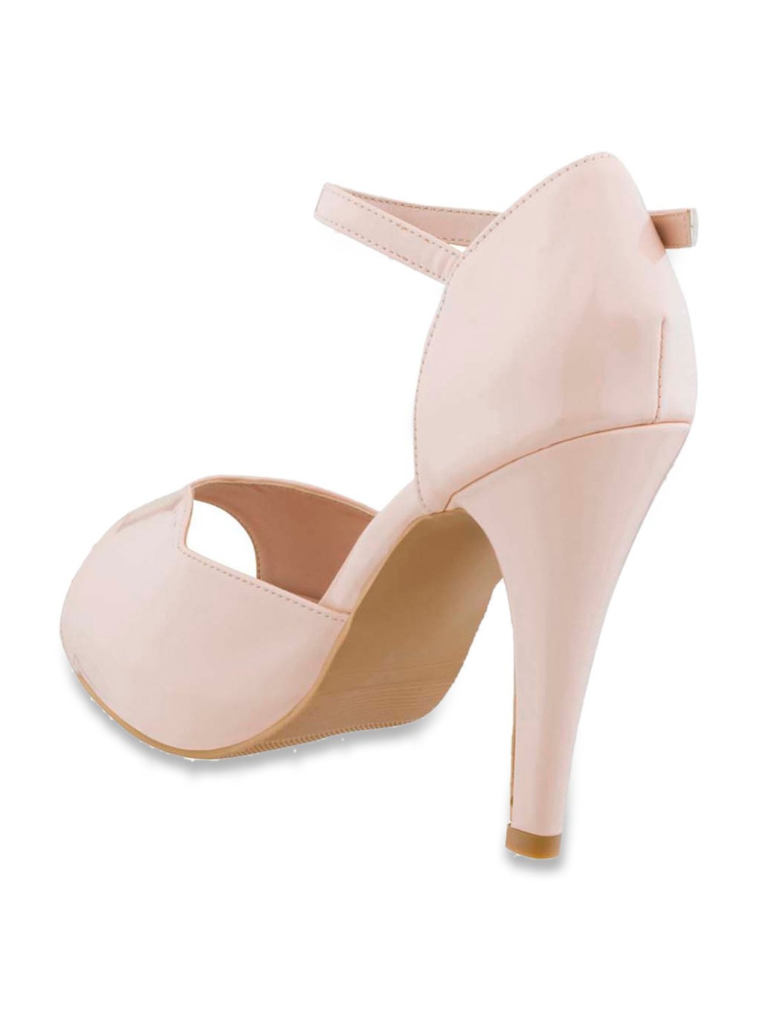 Sherrif Women's Beige Ankle Strap Stilettos