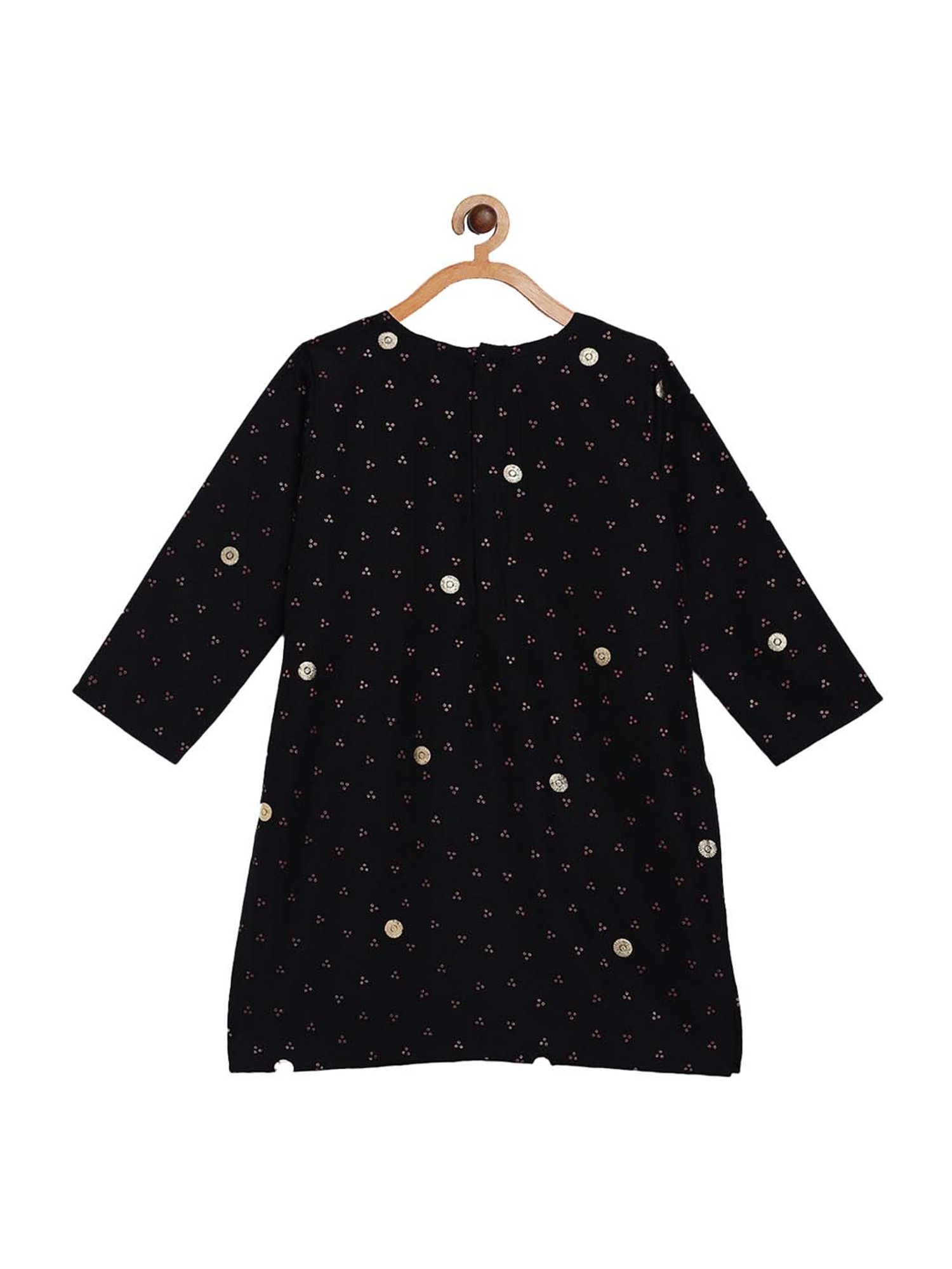 Ahalyaa Kids Black Printed Kurta & Dupatta With Pants