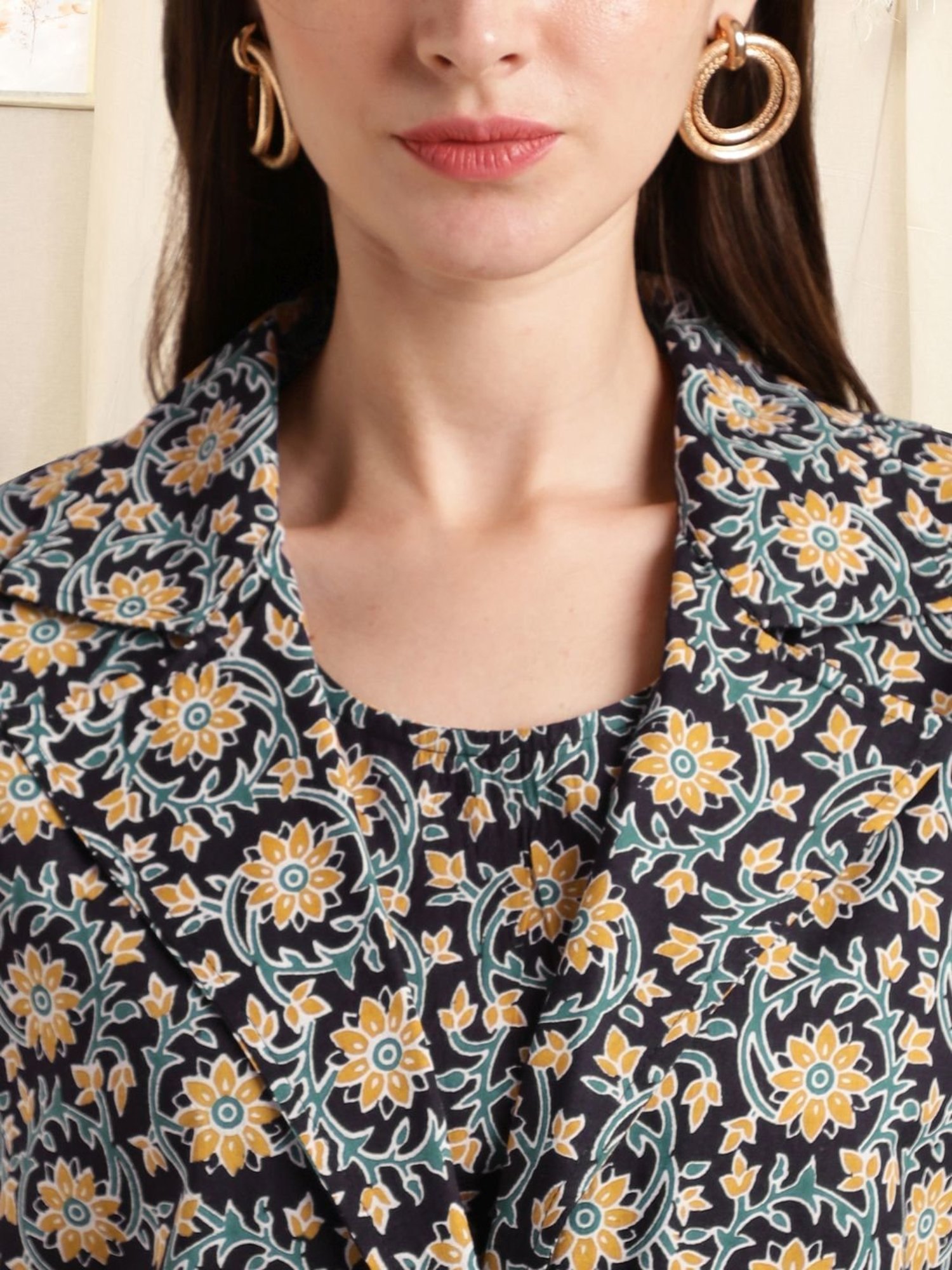 Melon by PlusS Blue Printed Shirt Pant Set