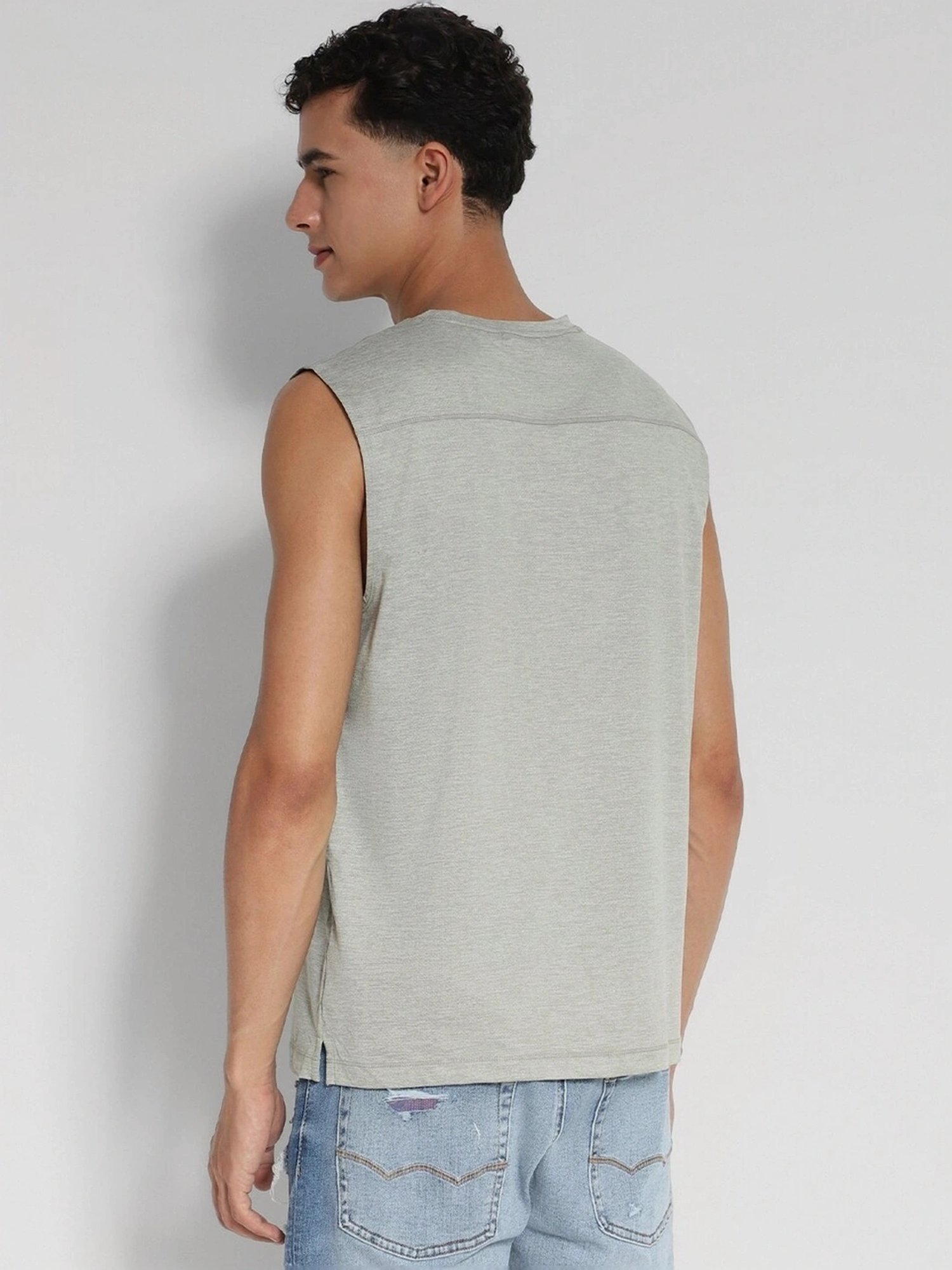 American Eagle Grey Regular Fit Tank Tee
