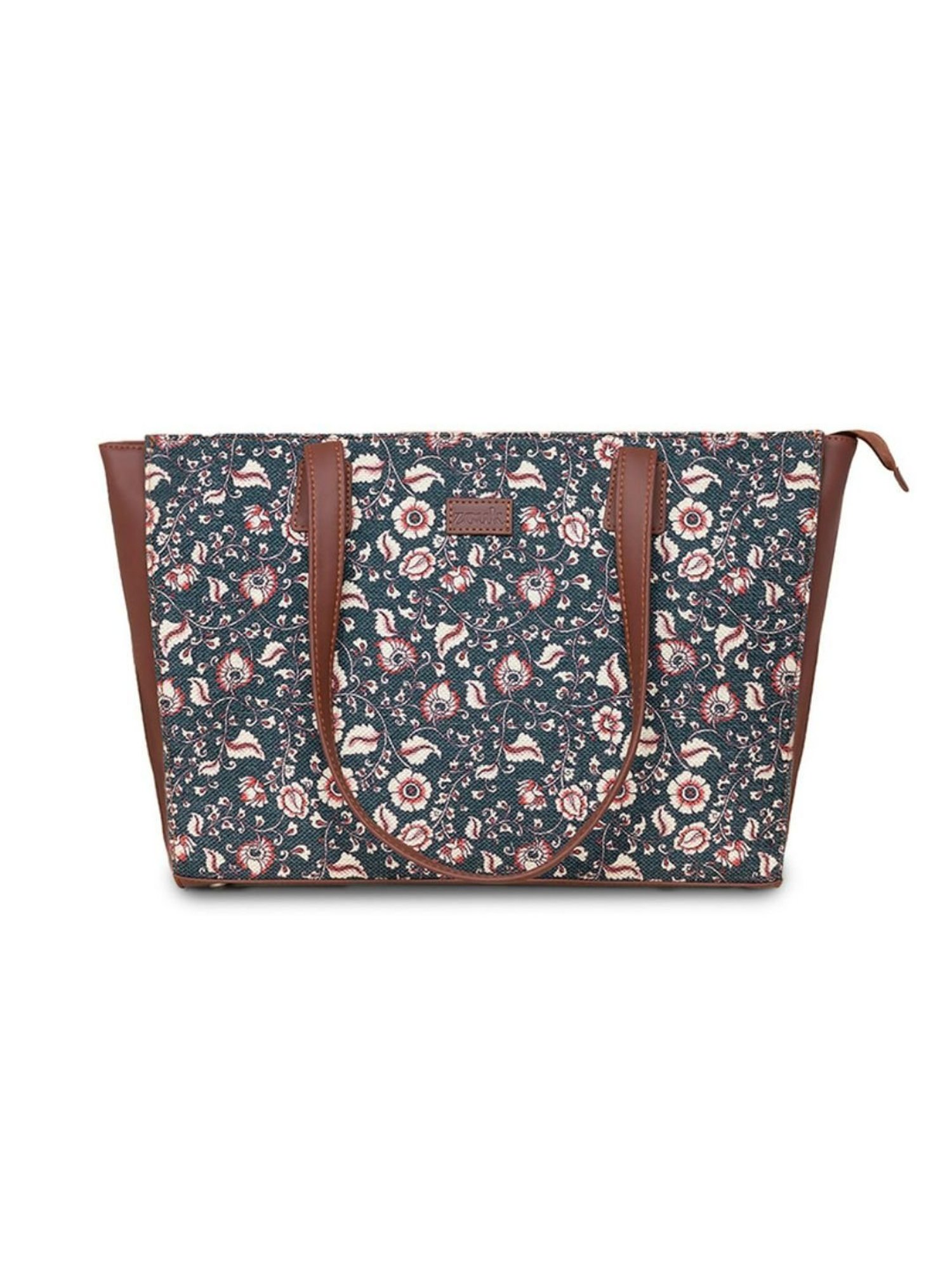 ZOUK Blue Printed Large Tote Bag