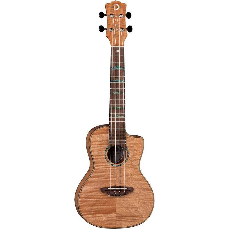 Luna Uke High Tide Exotic Mahogany Concert Ukulele with Gigbag, Satin Natural
