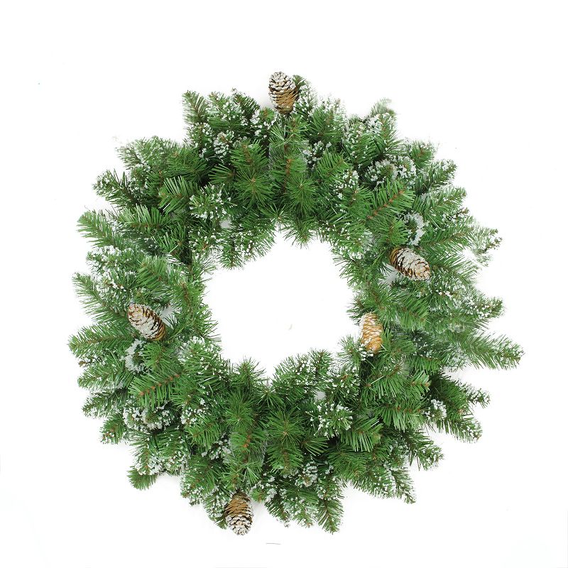 Northlight 24" Unlit Frosted Mixed Pine and Pine Cone Artificial Christmas Wreath
