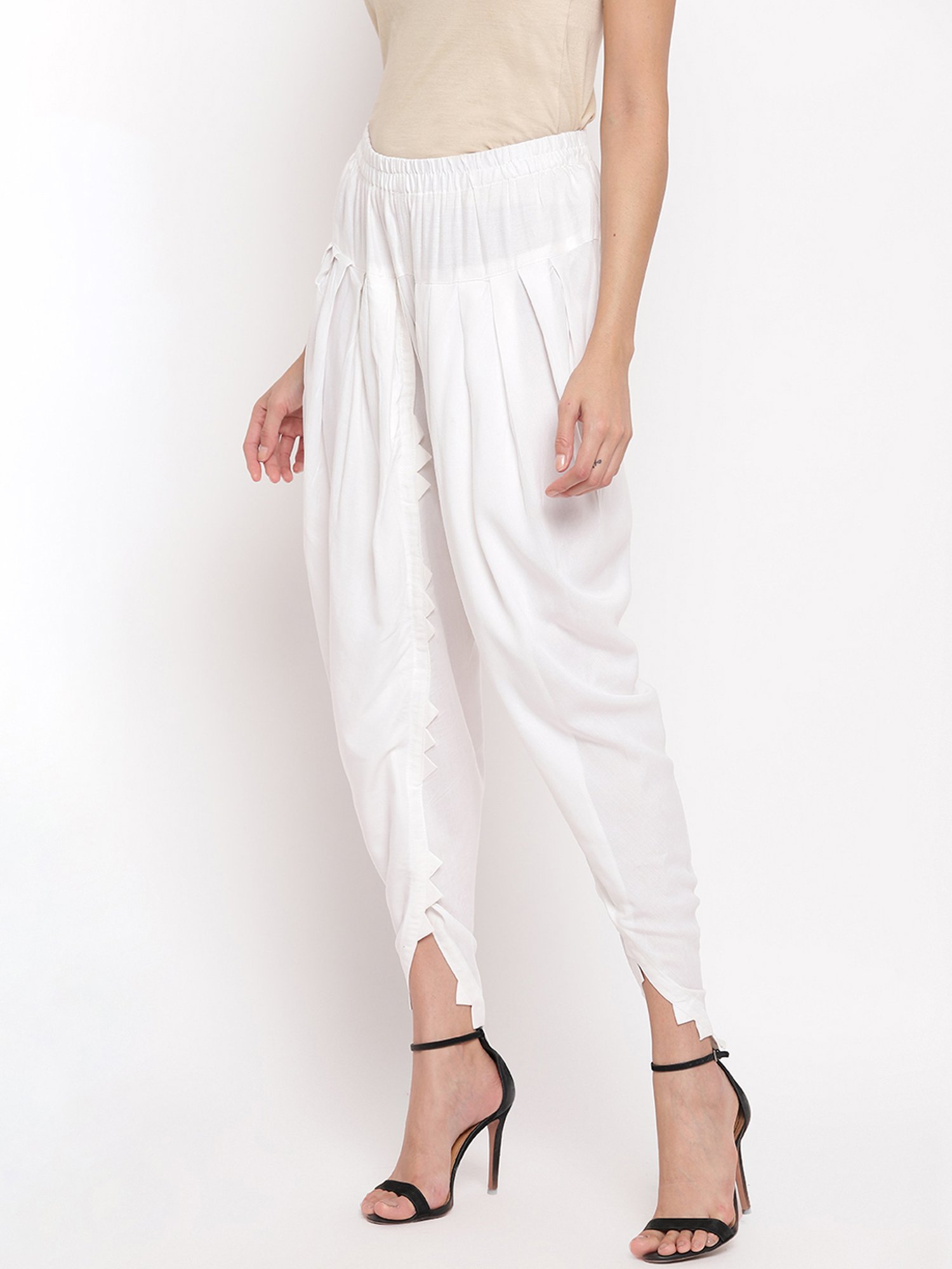 SHADES White Cotton Dhoti Pants