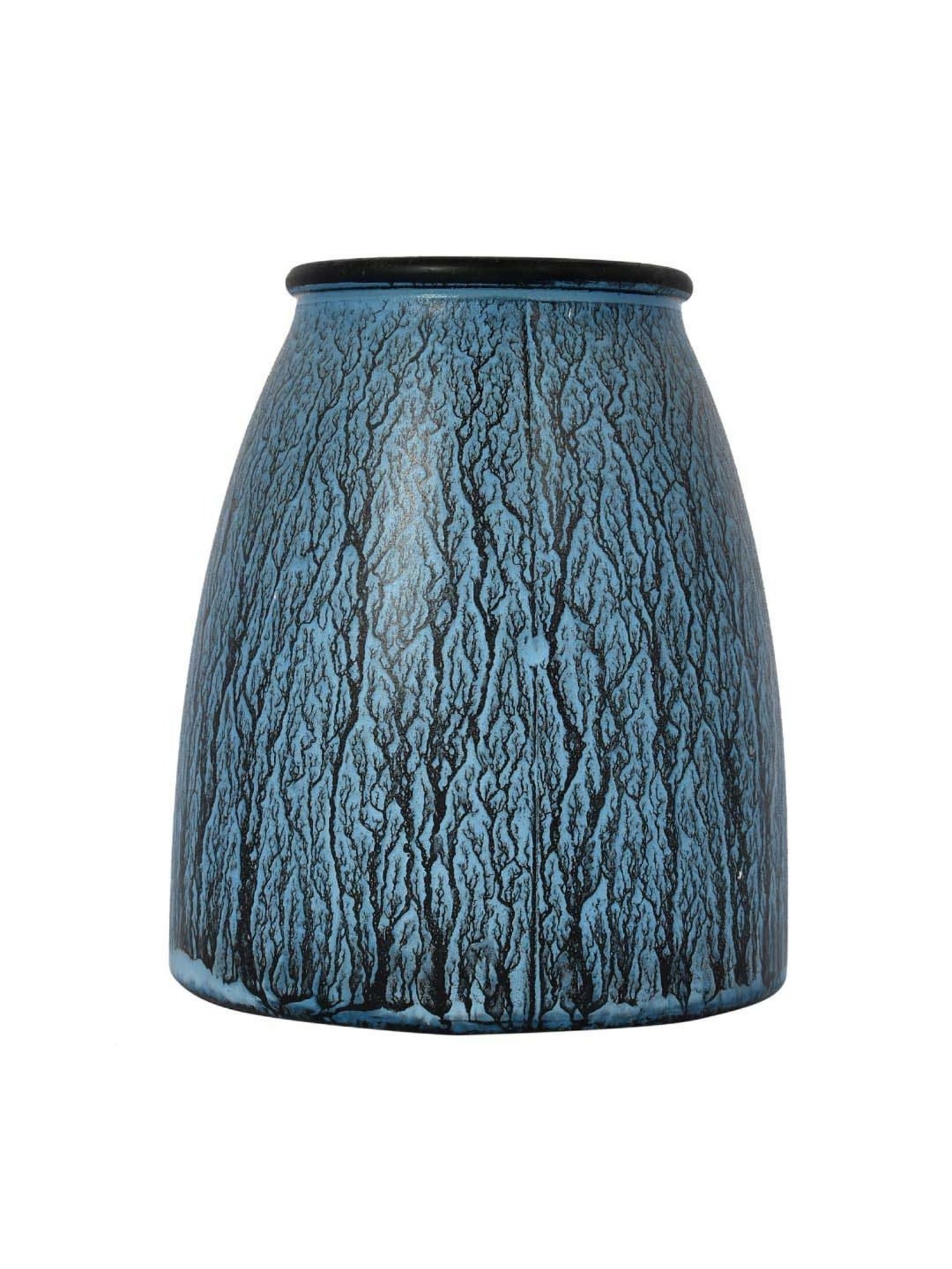 Tayhaa Blue Ceramic Artistic Pattern Cylindrical Vase