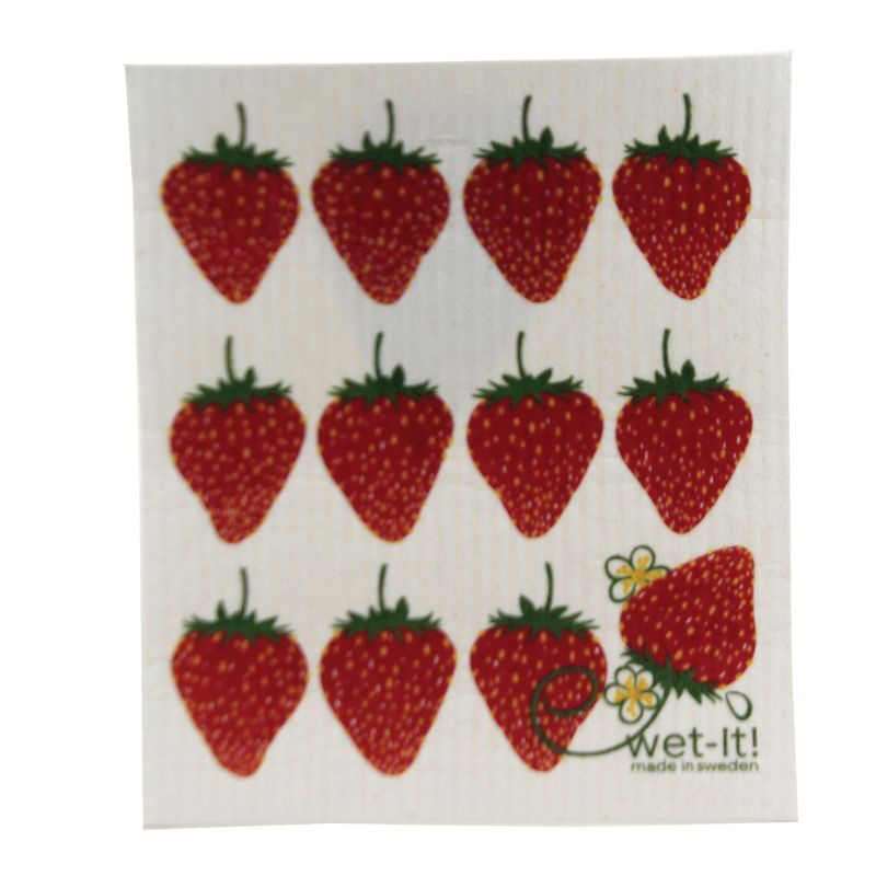 Swedish Dish Cloth 7.75" Fruit & Olive Branch Absorbant Cloth  -  Dish Cloth