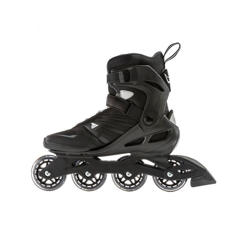 Rollerblade Zetrablade Adult Men's Beginner Recreation Fitness Inline Skates, Size 9, Black/Silver