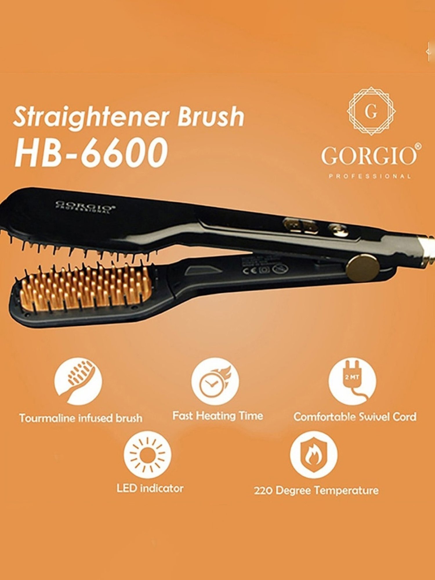 Gorgio Professional HS7800 Steam Hair Straightener (Black)
