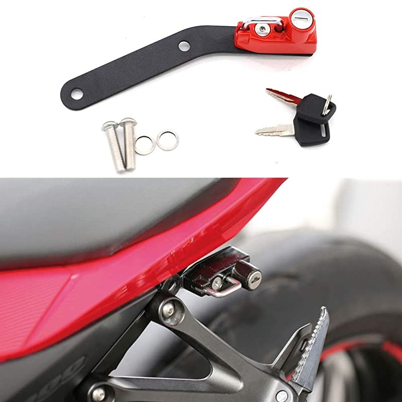 Motorcycle Helmet Lock Anti-Theft Helmet Security Lock for Suzuki GSX-R1000 2017-Newer-Red