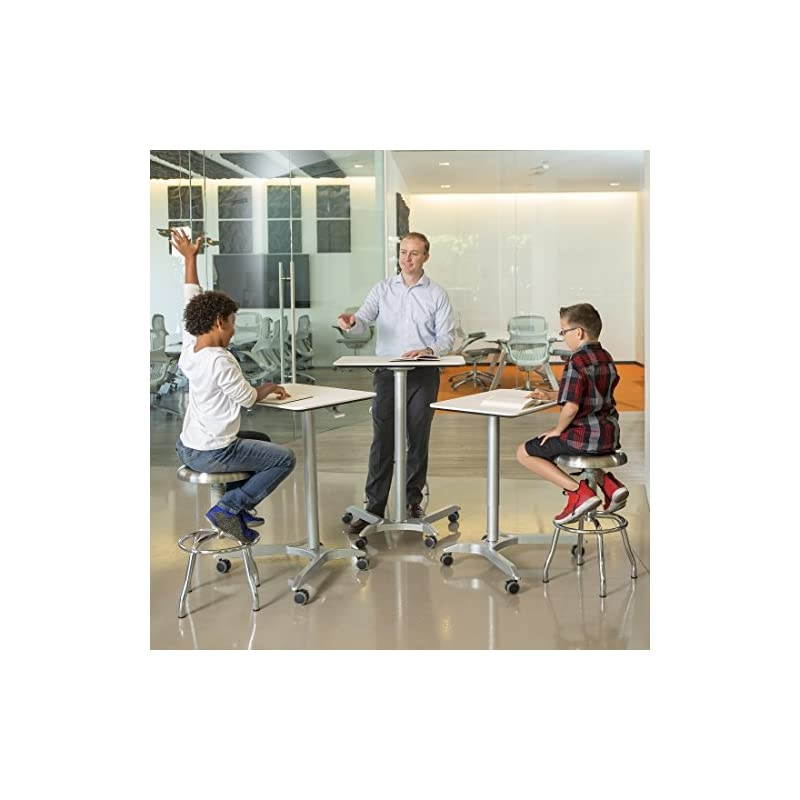 AIRLIFT XL 28 Pneumatic Height Adjustable SitStand Mobile Laptop Computer Desk Cart 271 to 419 H White