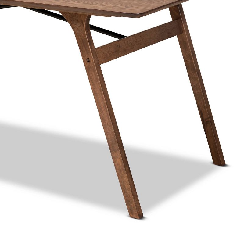 Saxton Wood Dining Table Walnut Brown/Black - Baxton Studio