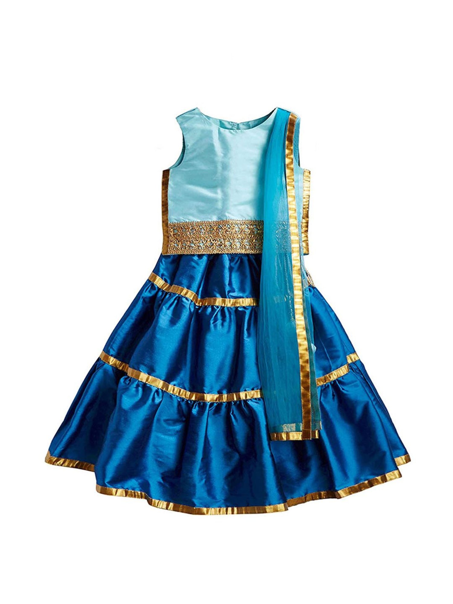 A Little Fable Kids Red & Beige Embellished Lehenga Choli