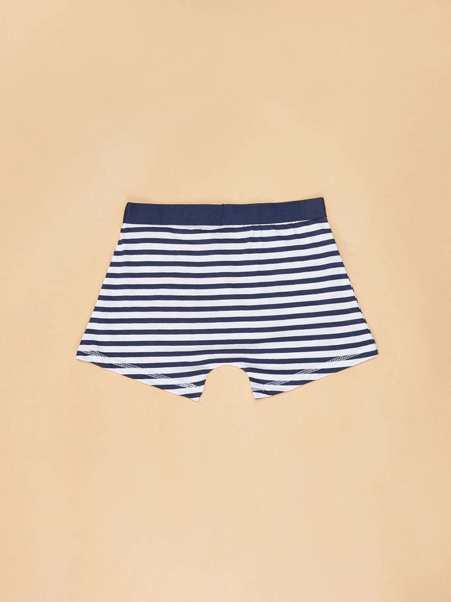 Pantaloons Junior Kids Navy & White Cotton Printed Trunks (Pack of 2)