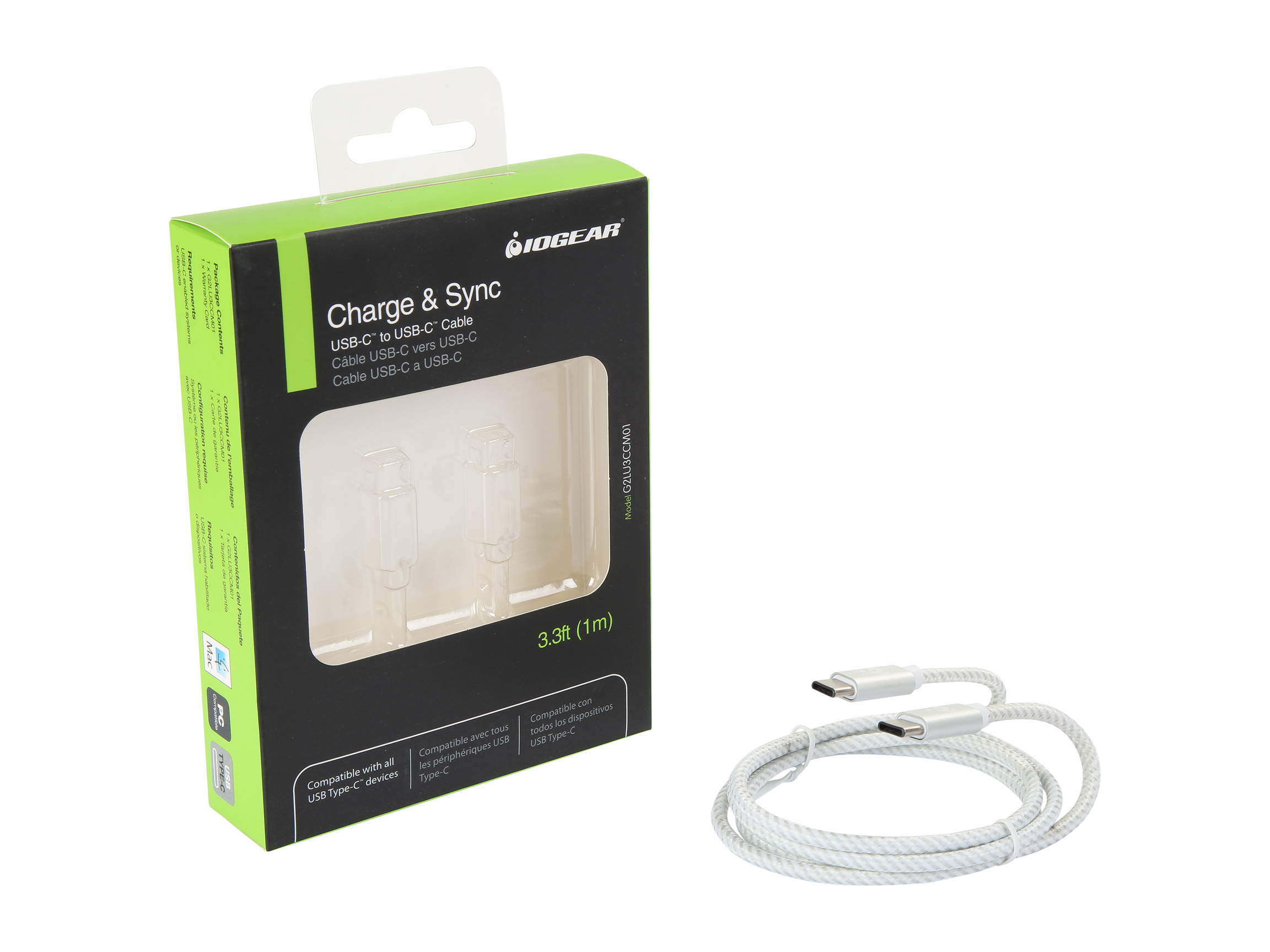 IOGEAR G2LU3CCM01 Charge & Sync USB-C to USB-C Cable