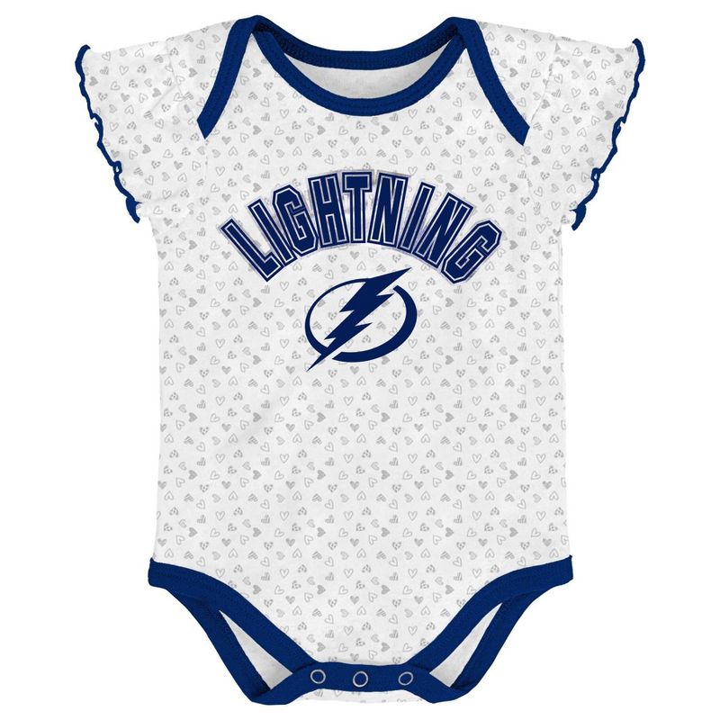 NHL Tampa Bay Lightning Girls' Winning Goal Bodysuit Set 3pk - 3-6M