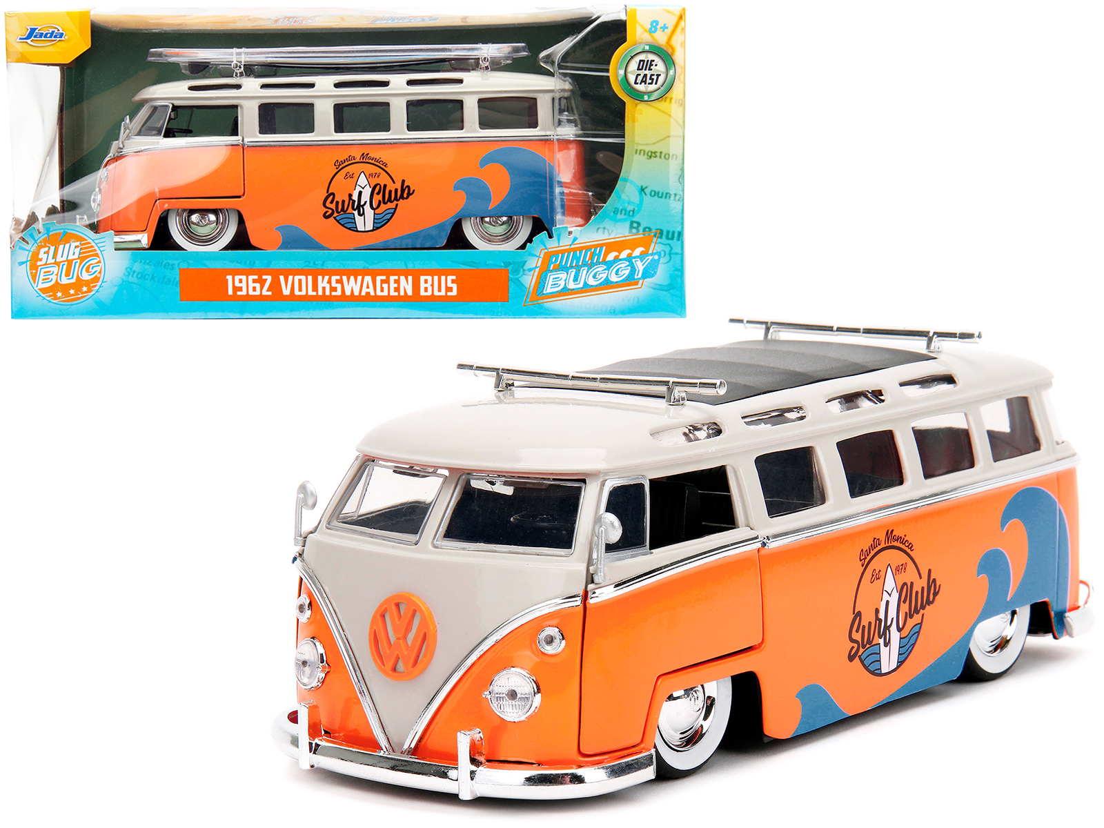 Volkswagen Van Samba Bus Red and White 1/25 Diecast Model by Maisto