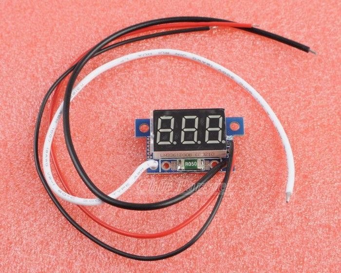 LED Display Panel 0.36 inch Digital Ammeter 3-Wires 3-Digits Current Meter DC 0 to 999mA Yellow