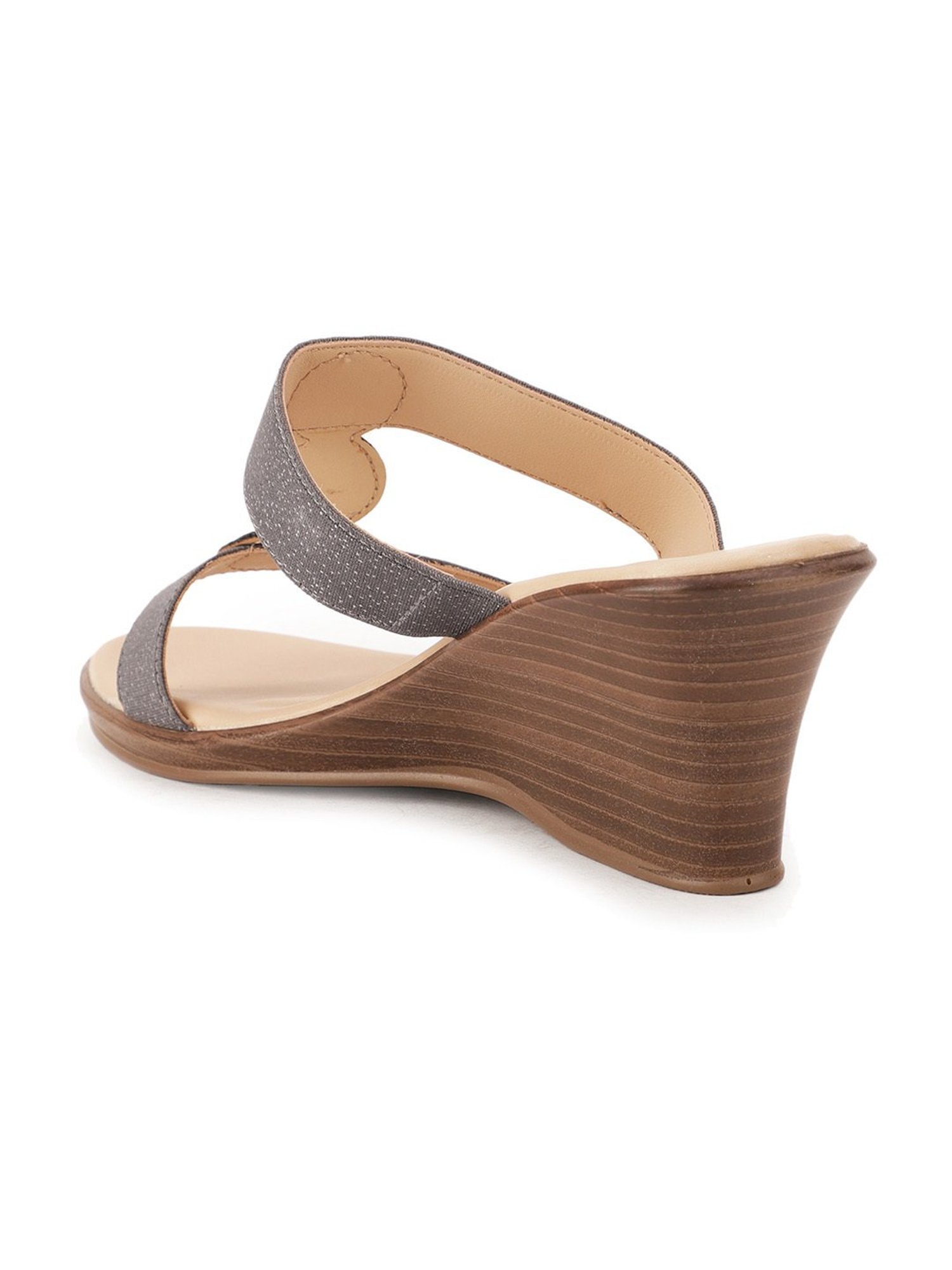 Bata Women's Grey Casual Wedges