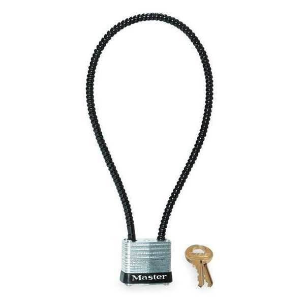 Armored Cable Lock, H 14 In, Steel, KD