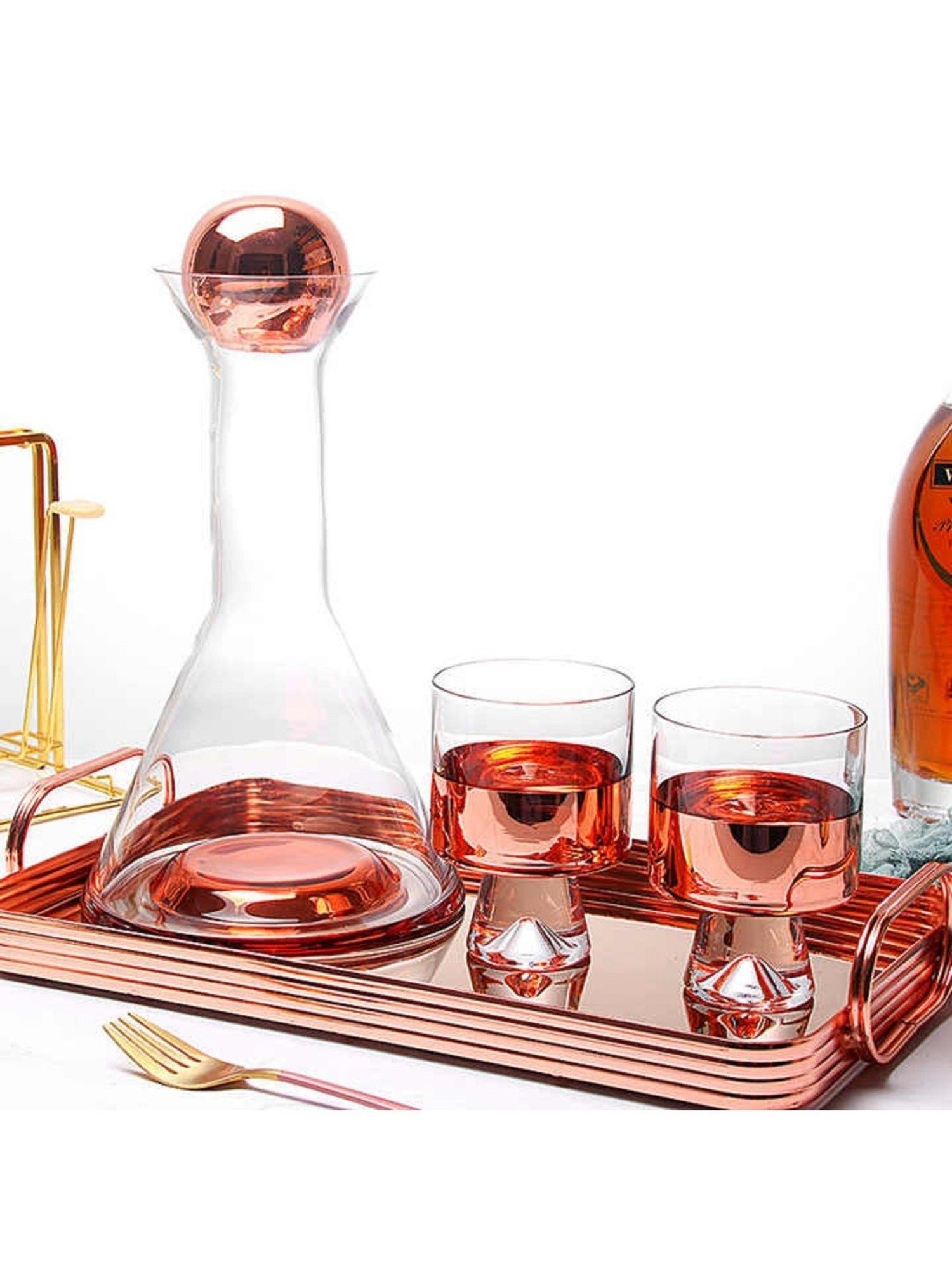 Pure Home and Living Blue Glass Decanter (0.7 L)