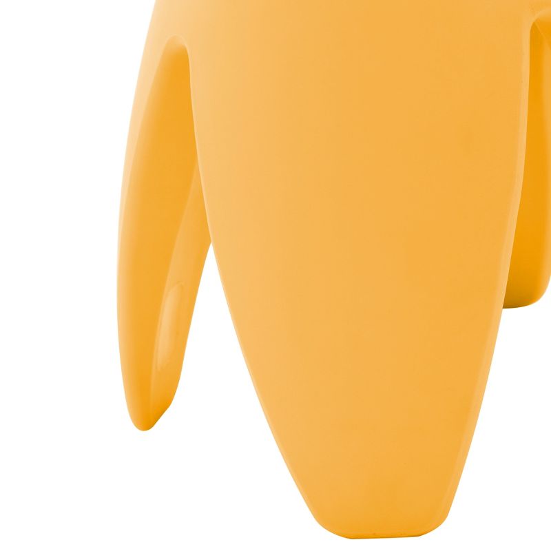 ECR4Kids Indoor/Outdoor Furniture 12" Blossom Plastic Stool for Kids, Light Orange (4-Pack)