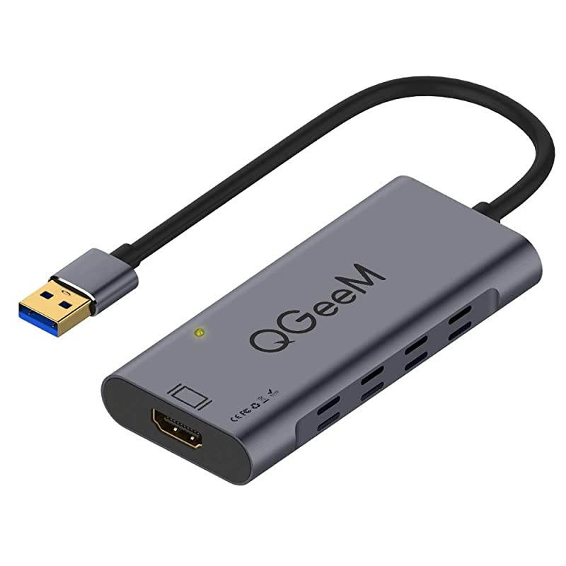 USB 3.0 to HDMI DVI Adapter 2048x1152P Video Graphics Convertor Cable for Multiple Monitors Compatible with Laptop HDTV TV PC with Windows XP/7/8/10/Vista, Android, Ubuntu, MAC OS & Chrom