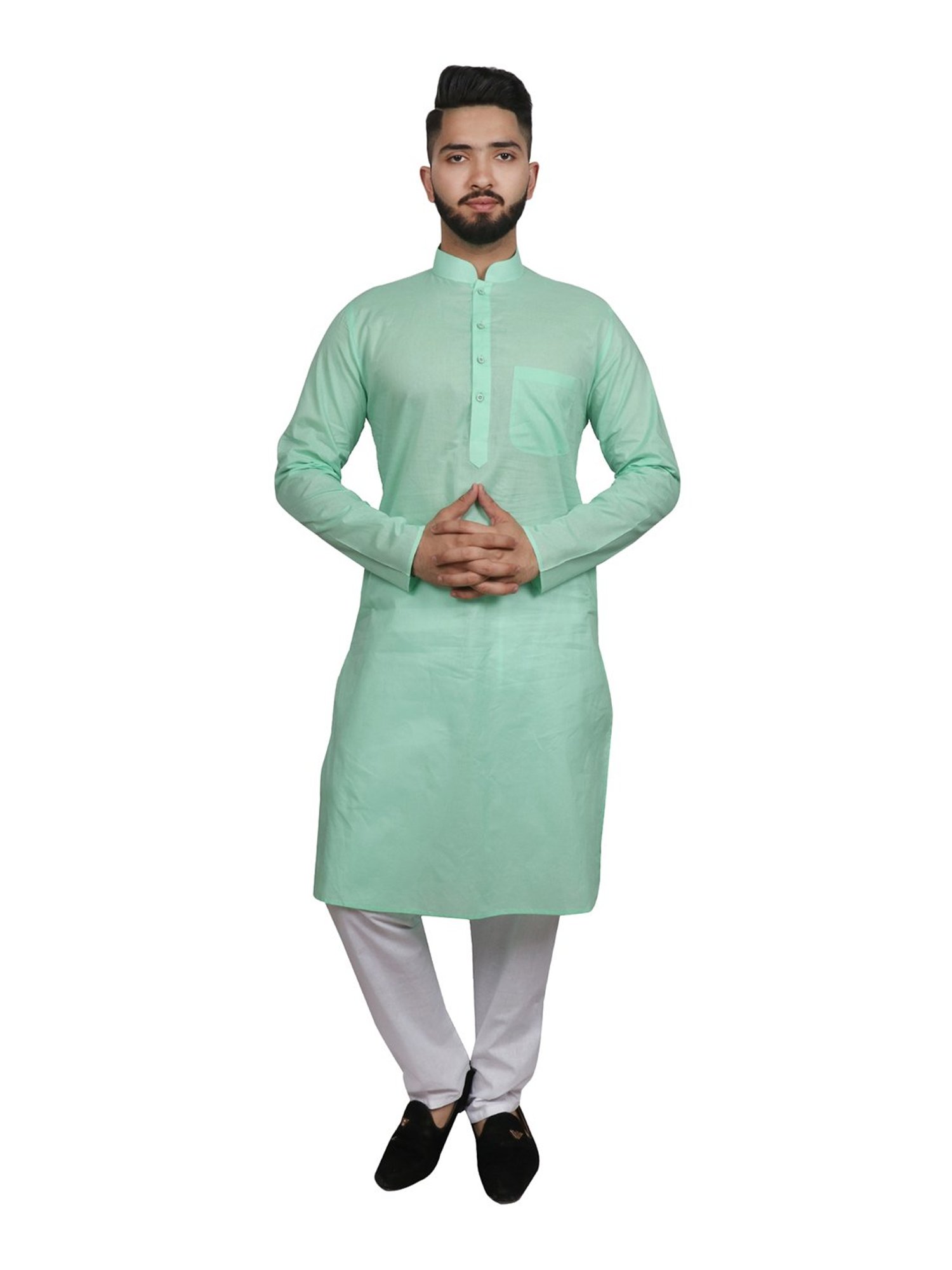 SG LEMAN Green Kurta Bottom Set