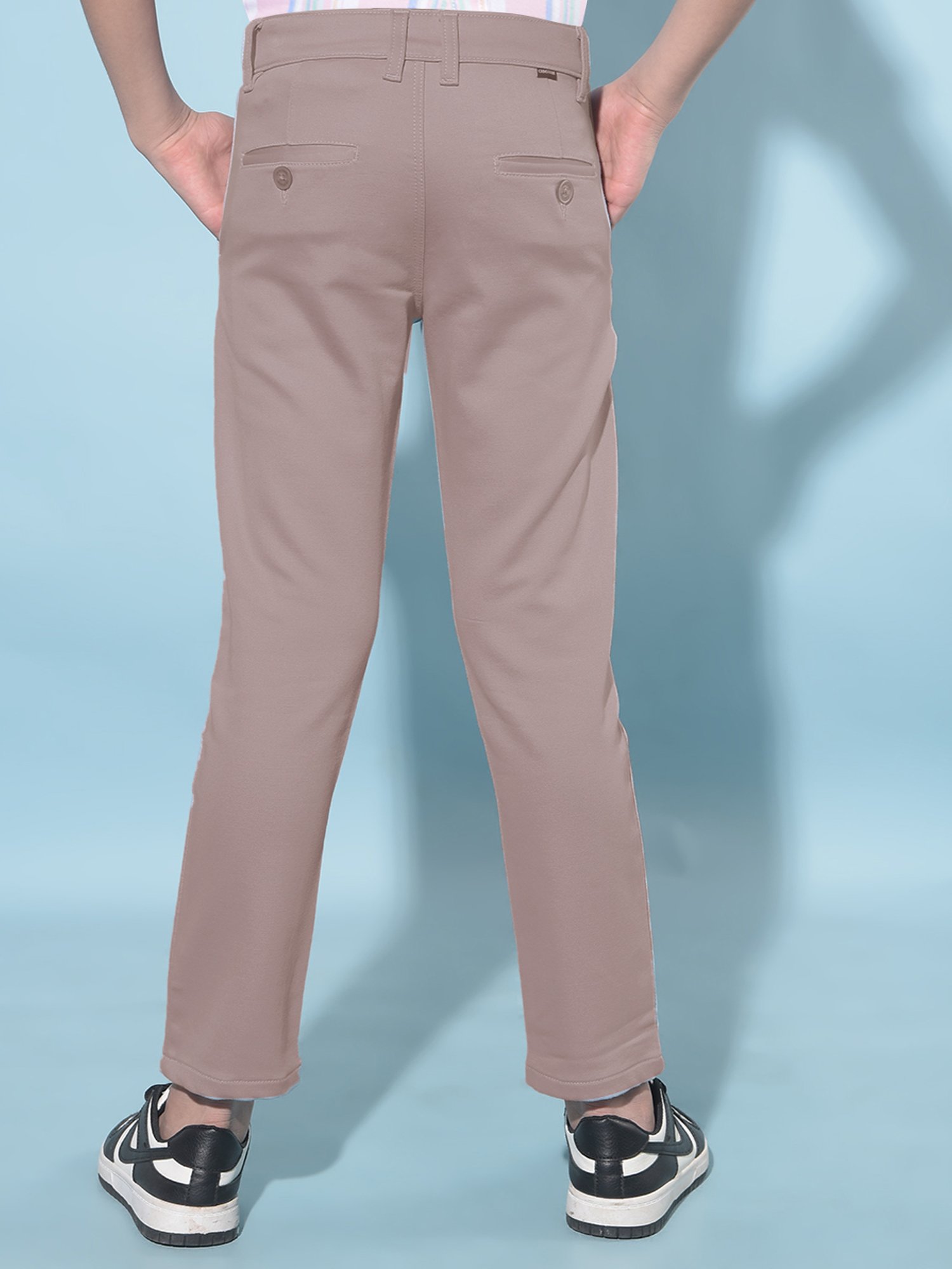 Crimsoune Club Boys Brown Solid Trousers