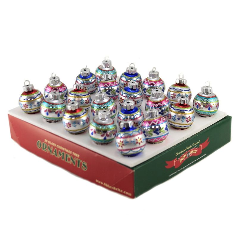 Shiny Brite 1.25" Christmas Confetti 1.25' Rounds Vintage Retro  -  Tree Ornaments