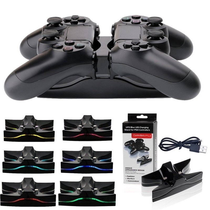 Special UFO Shape 2 x USB Charging Dock Station Stand / Controller Charging Stand for PS4 4 with