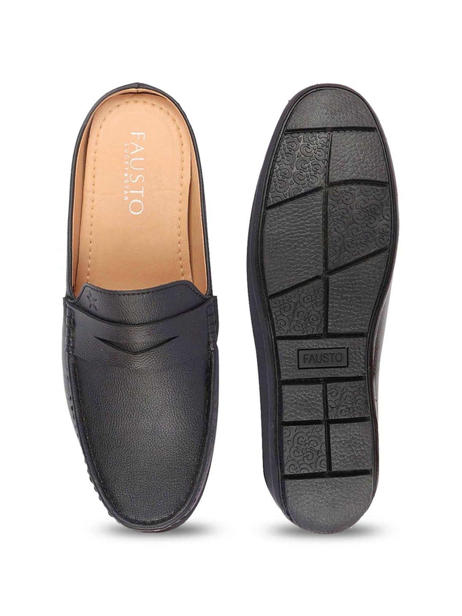 Fausto Men's Black Mule Shoes
