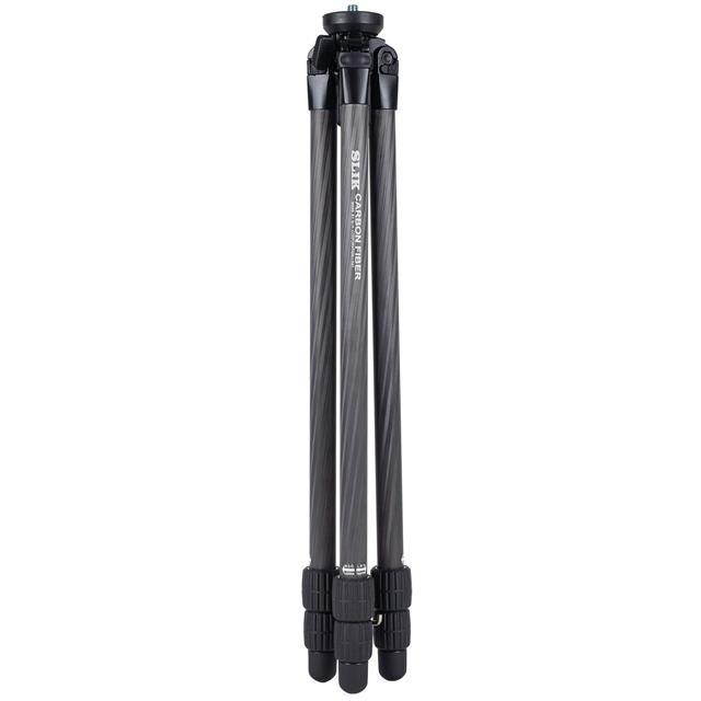 Slik PRO CF-633 Carbon Fiber Tripod, 3 Leg Sections, Extends to 64.2", Black