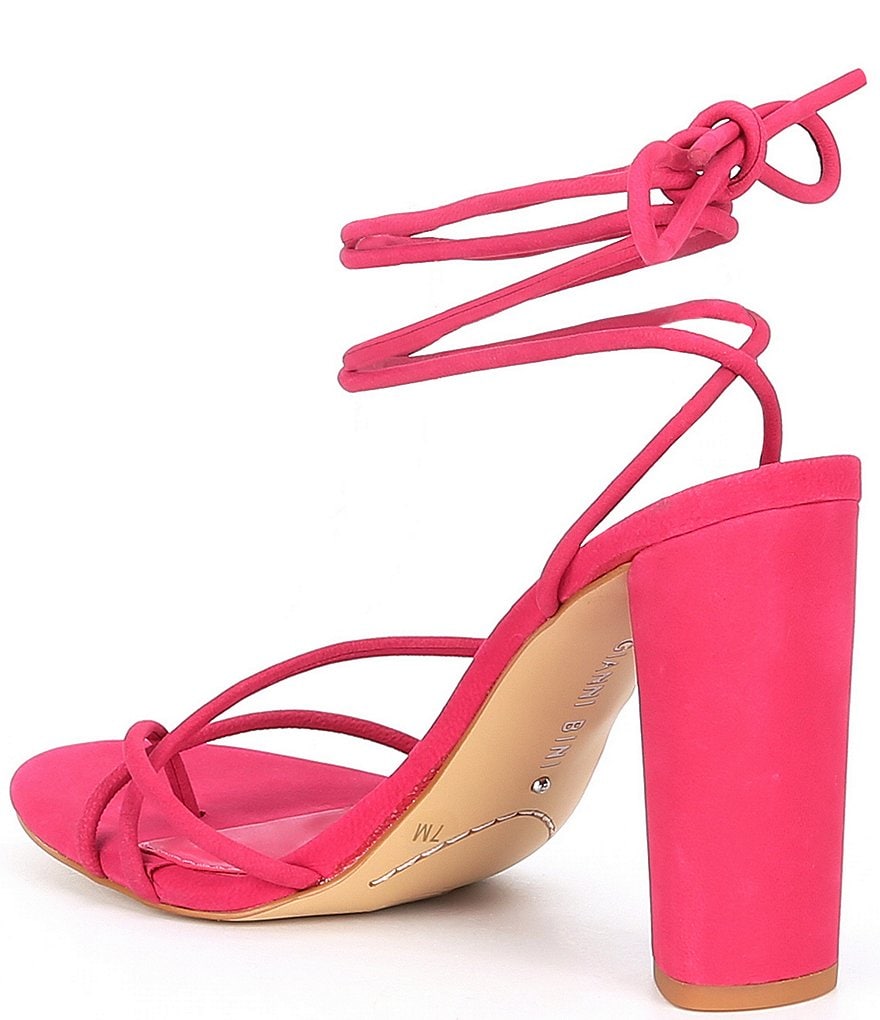 Gianni Bini Frayya Suede Strappy Ankle Wrap Toe Loop Sandals