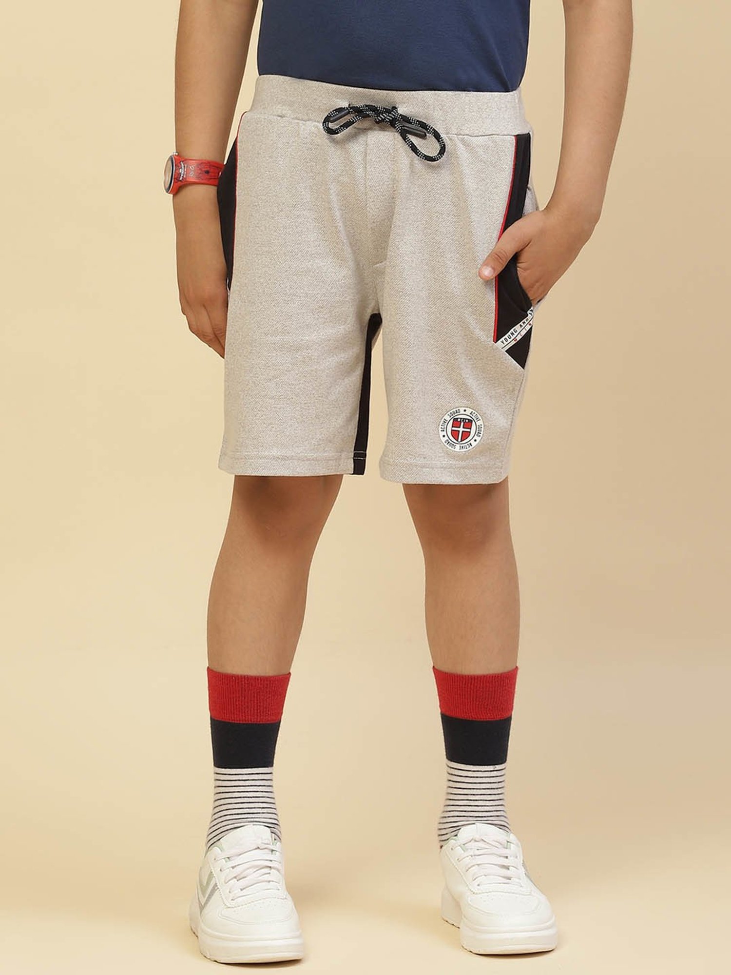 Monte Carlo Kids Grey Melange Textured Bermudas