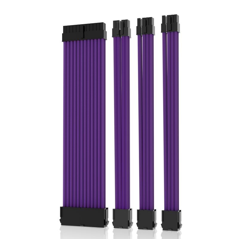 Graphics Card 6+2Pin 8Pin Male to Male Adapter Power Cable for Great Wall Dragon Module Power Supply with Net Cover,Black,about 58cm