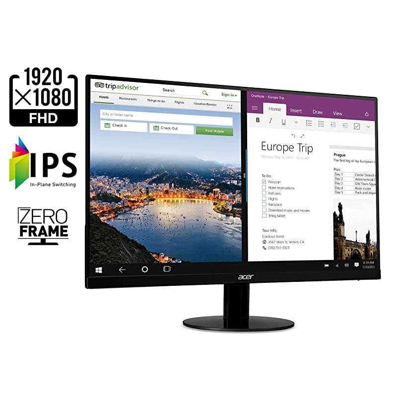 SB220Q bi 215 Inches Full HD 1920 x 1080 IPS UltraThin Zero Frame Monitor HDMI VGA Port Black