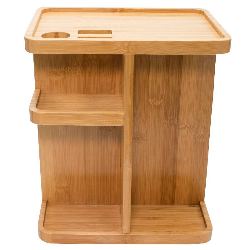 Sorbus Multi-Function Storage Carousel Bamboo Cosmetic Organizer