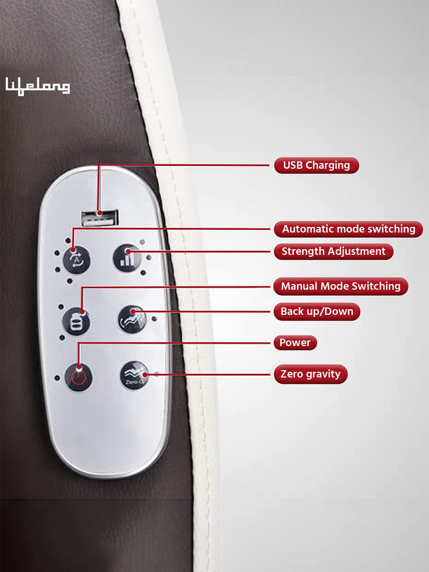 Lifelong LLM567 Fully Body Foldable Chair Massager with Recliner & Powerful 3D Back (Brown)